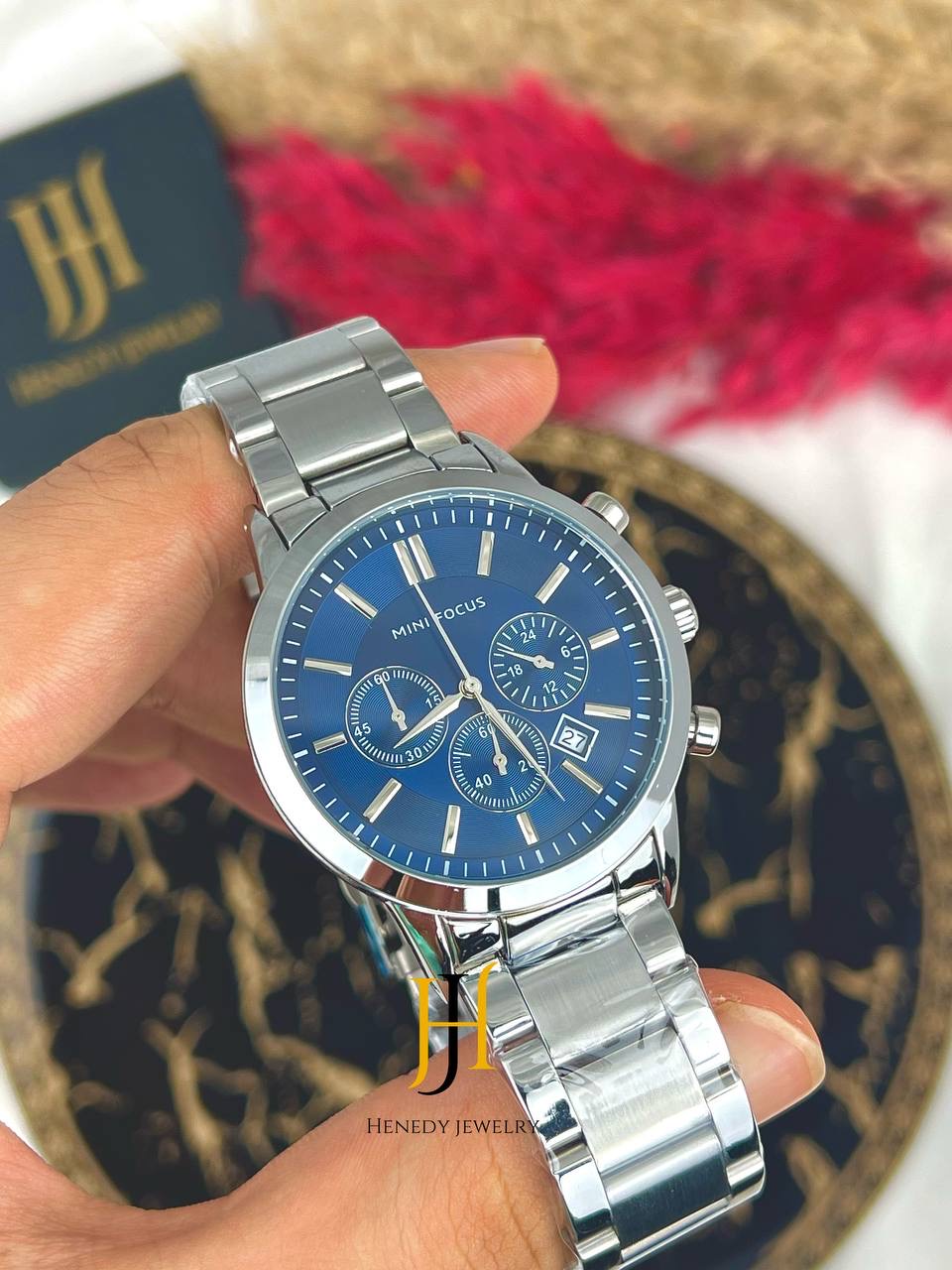 ساعه ميني فوكس 3 عدادات مينا كحلي