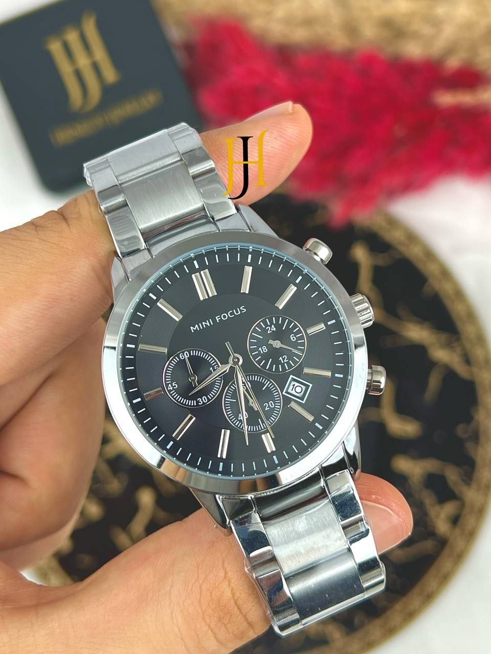 ساعه ميني فوكس 3 عدادات مينا اسمر